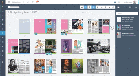 Software screenshot of Ad Sales Genius Adobe inDesign integration