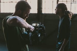 A magazine publisher's videographer creates a video for an advertiser